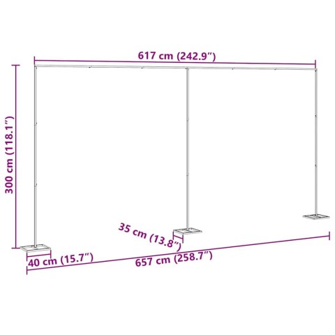ZŁOTY ŁUK ŚLUBNY STALOWY 657X35X300CM DO DEKORACJI I NA WESELE