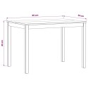 VidaXL Stół jadalny 110 x 75 x 75 cm Dąb lite naturalny Prostokątny