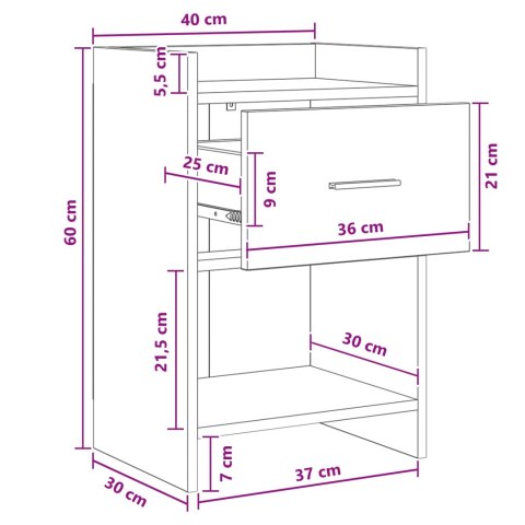 SZAFKI NOCNE 2 PCS BIAŁY 40X30X60CM DREWNO INŻYNIERYJNE