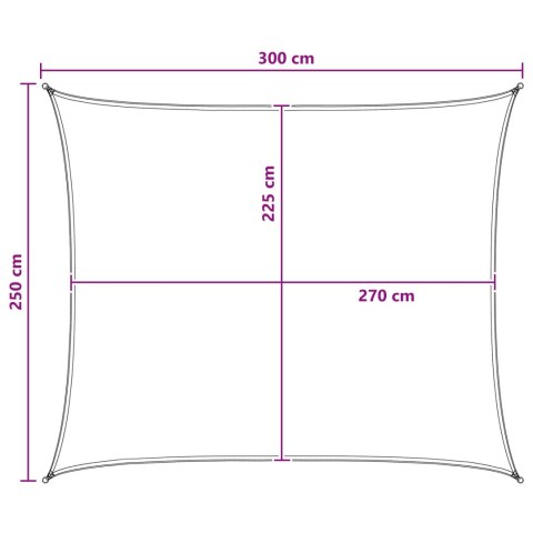 ŻAGIEL PRZECIWSŁONECZNY 2,5X3 M HDPE PROSTOKĄTNY