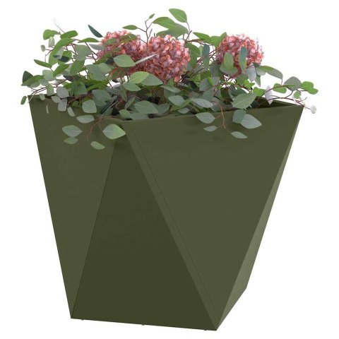 VidaXL Donica 2 pcs Zielony oliwkowy 40 x 40 x 40 cm Stal