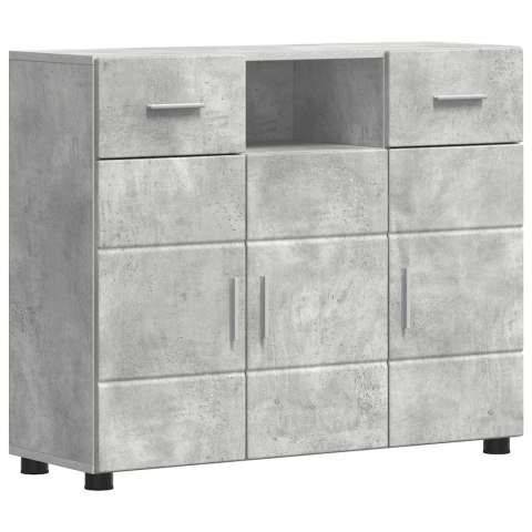 DREWNIANA SZAFKA Z SZUFLADĄ BETONOWY SZARY 88,5X30,5X73CM