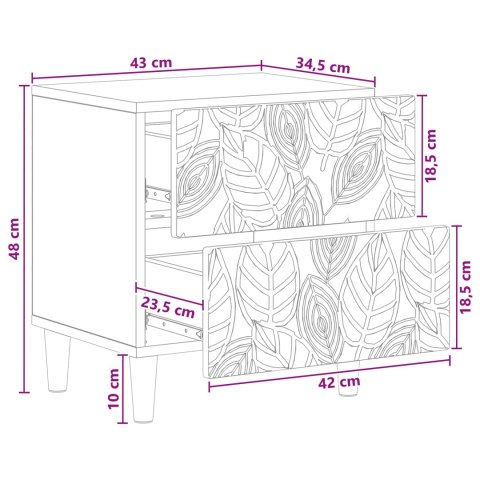 VidaXL Stolik nocny 2 pcs Biały 43 x 34,5 x 48 cm Drewno inżynieryjne