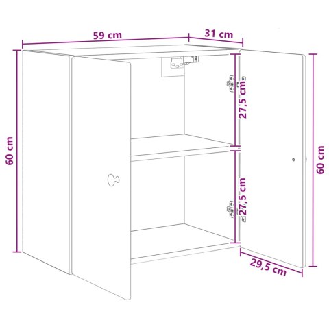 VidaXL Szafka ścienna Biały 59 x 31 x 60 cm Drewno inżynieryjne