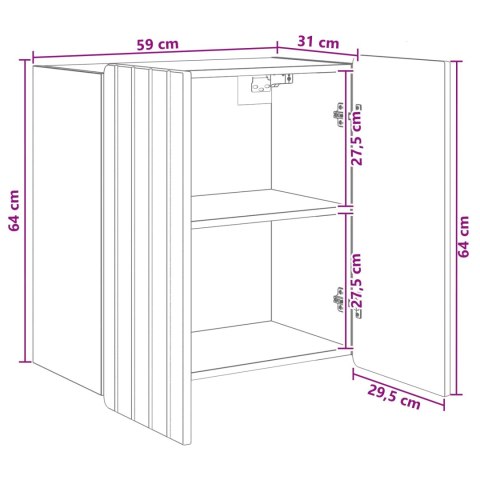 VidaXL Szafka ścienna Biały 59 x 31 x 64 cm Drewno inżynieryjne