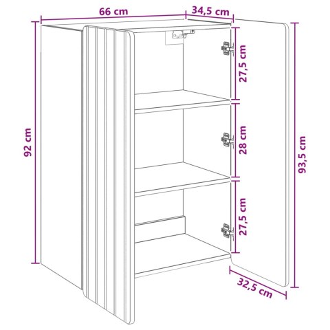 VidaXL Szafka ścienna Biały 66 x 34,5 x 92 cm Drewno inżynieryjne