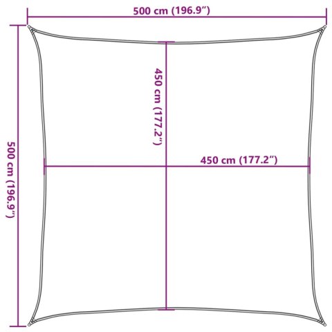 ŻAGIEL PRZECIWSŁONECZNY 160 G/M² BRĄZOWY 5X5 M HDPE