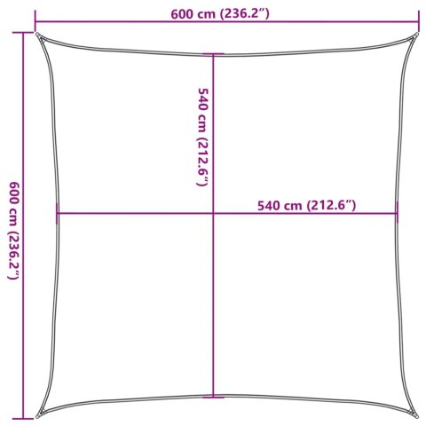 ŻAGIEL PRZECIWSŁONECZNY 160 G/M² CZARNY 6X6 M HDPE