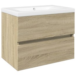 VidaXL 2-cz. zestaw łazienkowy, ceramika i materiał drewnopochodny