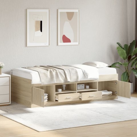 ŁÓŻKO DZIENNE Z SZUFLADAMI BEZ MATERACA DĄB SONOMA 100X200CM