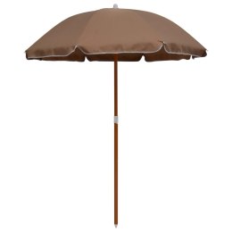 PARASOL OGRODOWY NA STALOWYM SŁUPKU 180CM TAUPE
