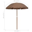 PARASOL OGRODOWY NA STALOWYM SŁUPKU 180CM TAUPE