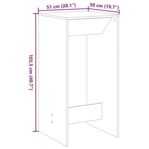STOLIK BAROWY CZARNY 51X50X103,5CM MATERIAŁ DREWNOPOCHODNY