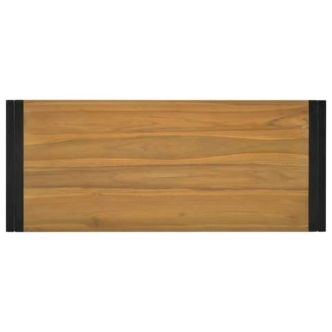 ŁAZIENKOWA PÓŁKA ŚCIENNA 110X45X35CM LITE DREWNO TEKOWE