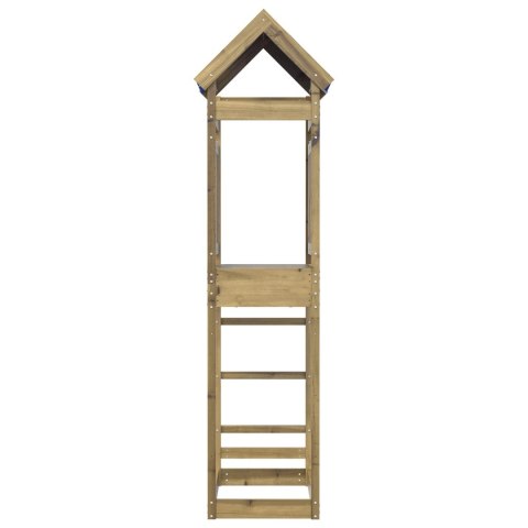 WIEŻA ZABAW BRĄZOWY 52,5X85X239CM DREWNO IMPREGNOWANE LITE