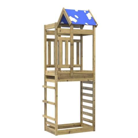 WIEŻA ZABAW BRĄZOWY 85X52,5X239CM DREWNO IMPREGNOWANE LITE