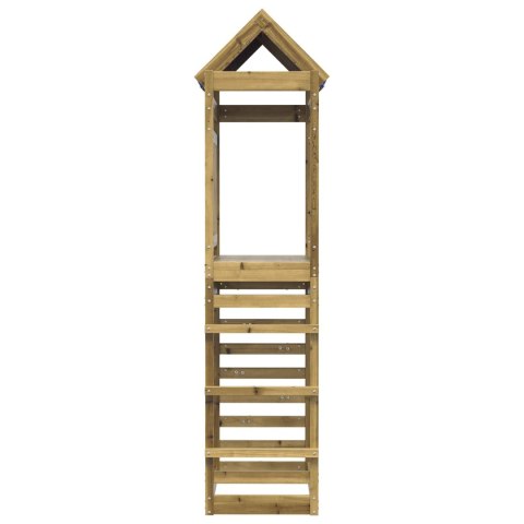 WIEŻA ZABAW BRĄZOWY 85X52,5X239CM DREWNO IMPREGNOWANE LITE