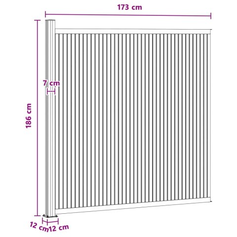 PANEL OGRODZENIOWY WPC I ALUMINIUM CZARNY 173X186CM