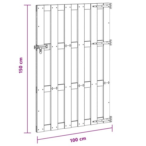 VidaXL Brama ogrodowa 100 x 150 cm WPC i aluminium Czarny