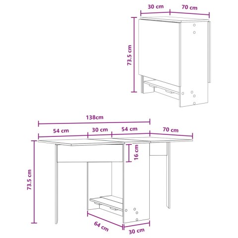 VidaXL Stół jadalniany 138 x 70 x 73,5 cm Drewno inżynieryjne