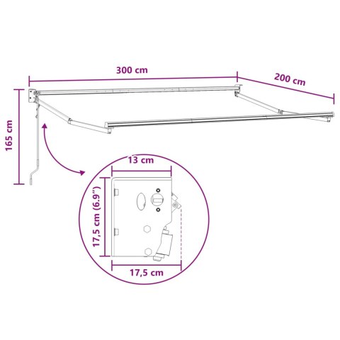 MARKIZA CIEMNOSZARY 3X2 M POLIESTER I METAL