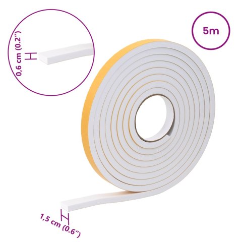 TAŚMA SAMOPRZYLEPNA Z PIANKI 10 PCS BIAŁY 15MMX5M PIANKA CR