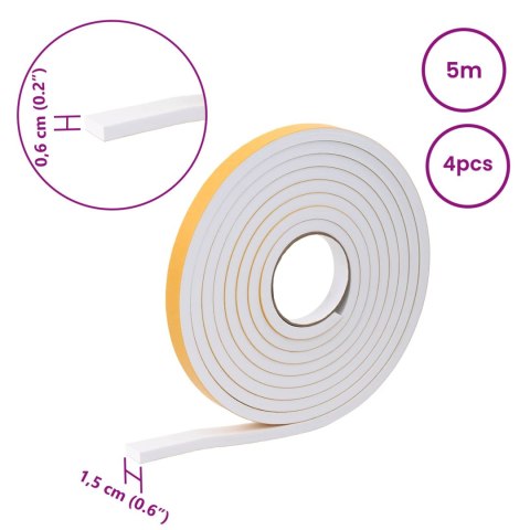 TAŚMA SAMOPRZYLEPNA Z PIANKI 4 PCS BIAŁY 15MMX5M PIANKA CR