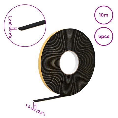 TAŚMA SAMOPRZYLEPNA Z PIANKI 5 PCS CZARNY 15MMX10M PIANKA CR