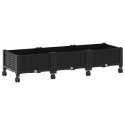 VidaXL Donica ogrodowa na kółkach Czarny 120 x 40 x 29 cm PP