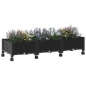 VidaXL Donica ogrodowa na kółkach Czarny 120 x 40 x 29 cm PP