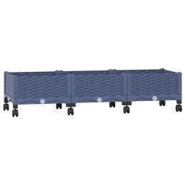 VidaXL Donica ogrodowa na kółkach Niebiesko-szary 120 x 40 x 33 cm PP