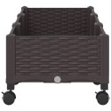 VidaXL Donica ogrodowa na kółkach brązowy 120 x 40 x 29 cm PP
