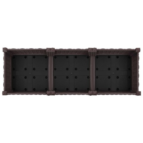 VidaXL Donica ogrodowa na kółkach brązowy 120 x 40 x 29 cm PP