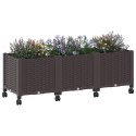 VidaXL Donica ogrodowa na kółkach brązowy 120 x 40 x 44 cm PP