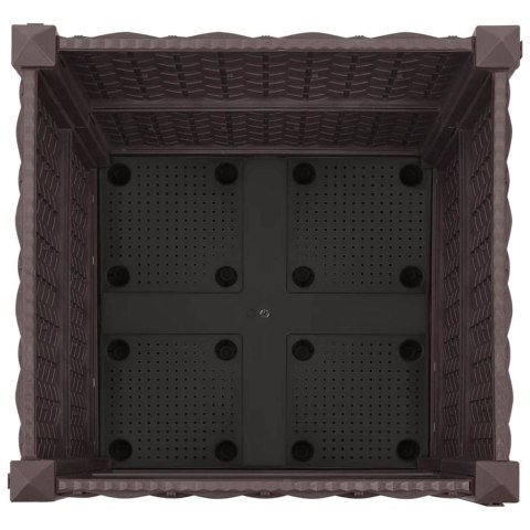 VidaXL Donica ogrodowa na kółkach brązowy 40 x 40 x 44 cm PP