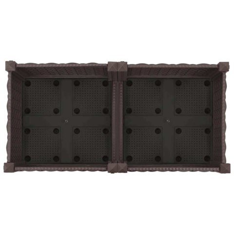 VidaXL Donica ogrodowa na kółkach brązowy 80 x 40 x 29 cm PP
