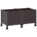 VidaXL Donica ogrodowa na kółkach brązowy 80 x 40 x 44 cm PP