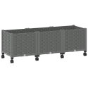 VidaXL Donica ogrodowa na kółkach jasnoszary 120 x 40 x 48 cm PP