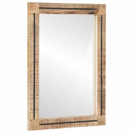 VidaXL Lustro Z lustrem Brązowy i czarny 70 x 50 x 3 cm Szkło