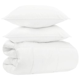 VidaXL Zestaw kołdry Biały 200 x 220 cm Bawełna, bambus, poliester