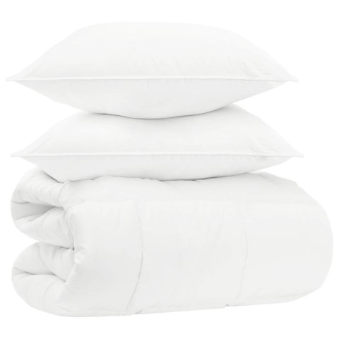 VidaXL Zestaw kołdry Biały 200 x 220 cm Bawełna, bambus, poliester
