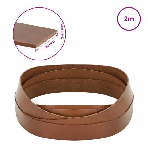 VidaXL Skórzany pasek brązowy 200 x 2,5 cm Skóra