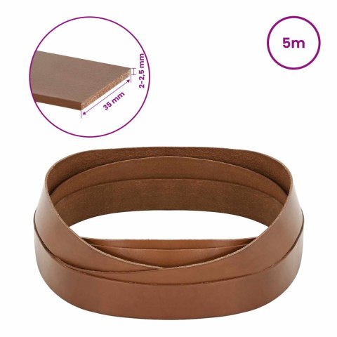 VidaXL Skórzany pasek brązowy 500 x 3,5 cm Skóra