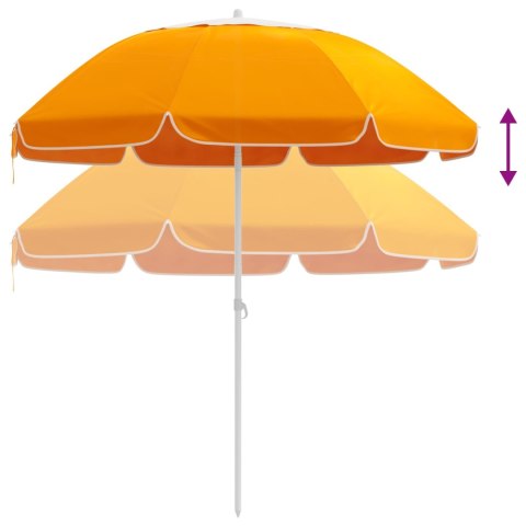 PARASOL OGRODOWY PLAŻOWY 160CM UCHYLNY REGULOWANA WYSOKOŚĆ POMARAŃCZOWY
