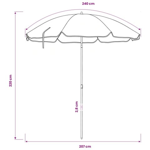 PARASOLKA OGRODOWA 240CM POLIESTER 170T POMARAŃCZOWY