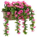 VidaXL Sztuczne Kwiaty Purpurowy czerwony 55 x 20 x 55 cm PE i stal