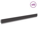 VidaXL Krawężnik do trawnika 10 pcs 103 x 10 cm Stal Czarny
