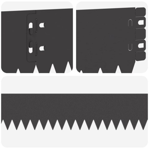 VidaXL Krawężnik do trawnika 10 pcs 103 x 10 cm Stal Czarny