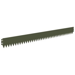 VidaXL Krawężnik do trawnika 10 pcs 103 x 10 cm Stal Oliwkowy zielony