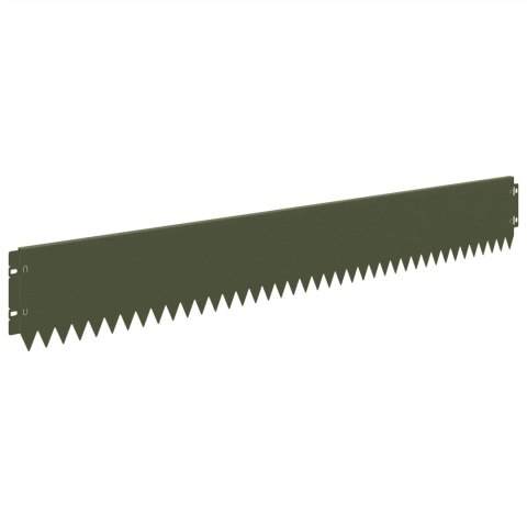 VidaXL Krawężnik do trawnika 10 pcs 103 x 15 cm Stal Oliwkowy zielony